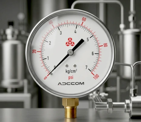 Elecproflu | Tienda de Dispositivos de Medición y Control 1 4 Indicador de presión industrial ADCCOM para monitoreo y medición de presión en sistemas hidráulicos e industriales
