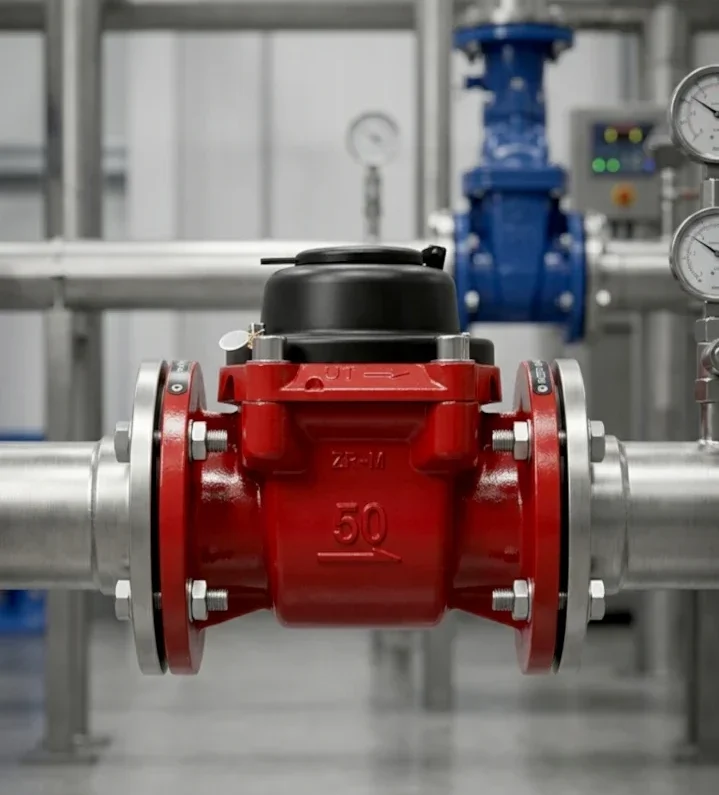 Macromedidor industrial control flujo agua caliente