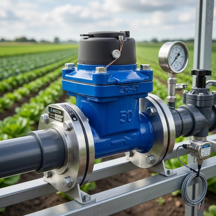 Elecproflu | Tienda de Dispositivos de Medición y Control 1 14 Medidor de flujo tipo turbina operando en sistema hidráulico industrial de agua potable