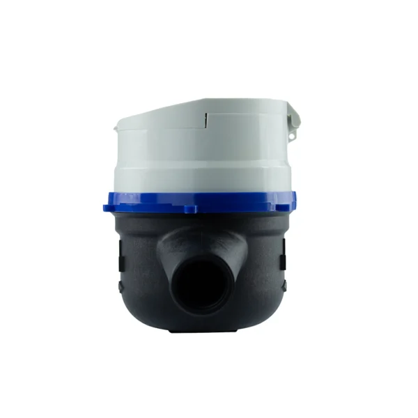 Medidor de agua chorro múltiple LPC-C clase C de 190 mm Equysis, vista frontal de la entrada de agua