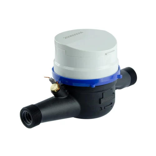 Medidor de agua chorro múltiple LPC-C clase C de 190 mm Equysis - vista general Medidor de agua chorro múltiple LPC-C clase C de 190 mm Equysis, vista en perspectiva del medidor con registro de cobre y vidrio