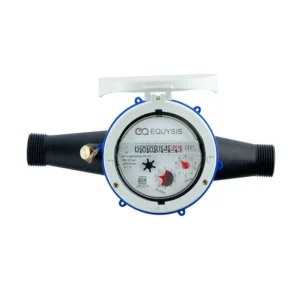 Medidor de agua chorro múltiple LPC-C clase C de 190 mm Equysis, carátula de vidrio con el registro y los relojes de lectura